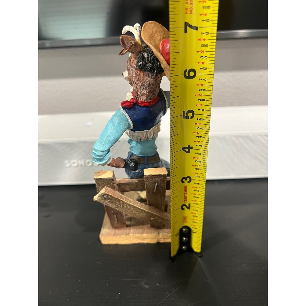 Cowboy moose figurine/statue with mustache - Picture 10 of 12